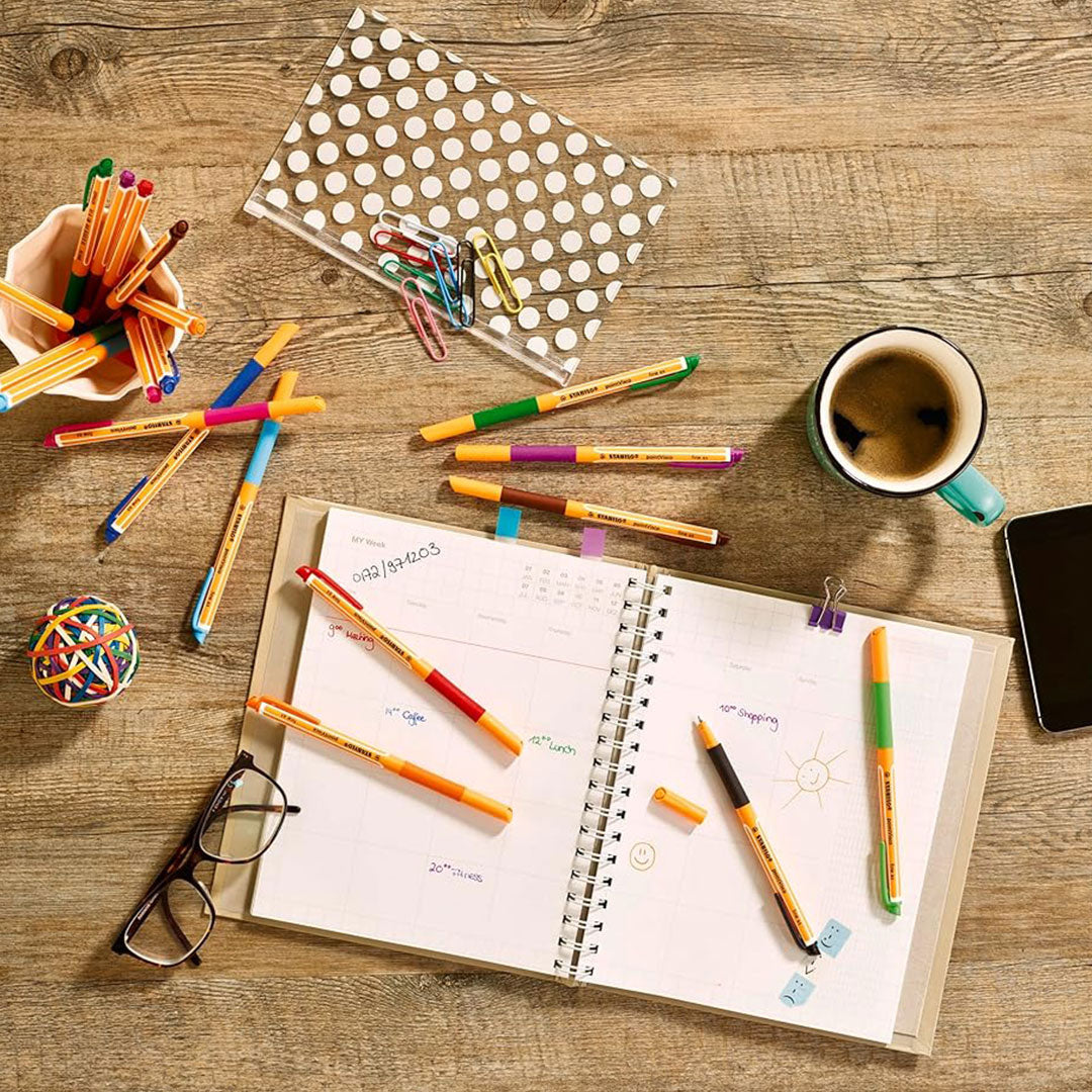 Stabilo | Point Visco | Blue | Pack Of 10 | Roller Ball Point Pen