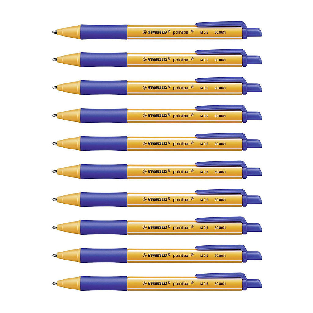 Stabilo | Pointball | Ballpoint Pen | Blue | Pack Of 10