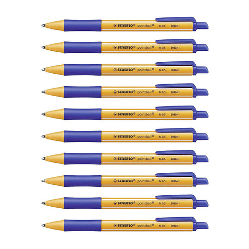 Stabilo | Pointball | Ballpoint Pen | Blue | Pack Of 10