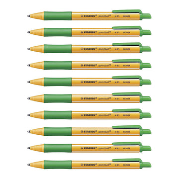 Stabilo | Pointball | Ballpoint Pen | Green | Pack Of 10