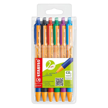 Stabilo | Pointball | Ballpoint Pen | Multicolored | Pack Of 6