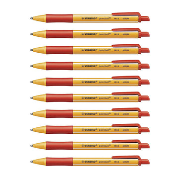 Stabilo | Pointball | Ballpoint Pen | Red | Pack Of 10