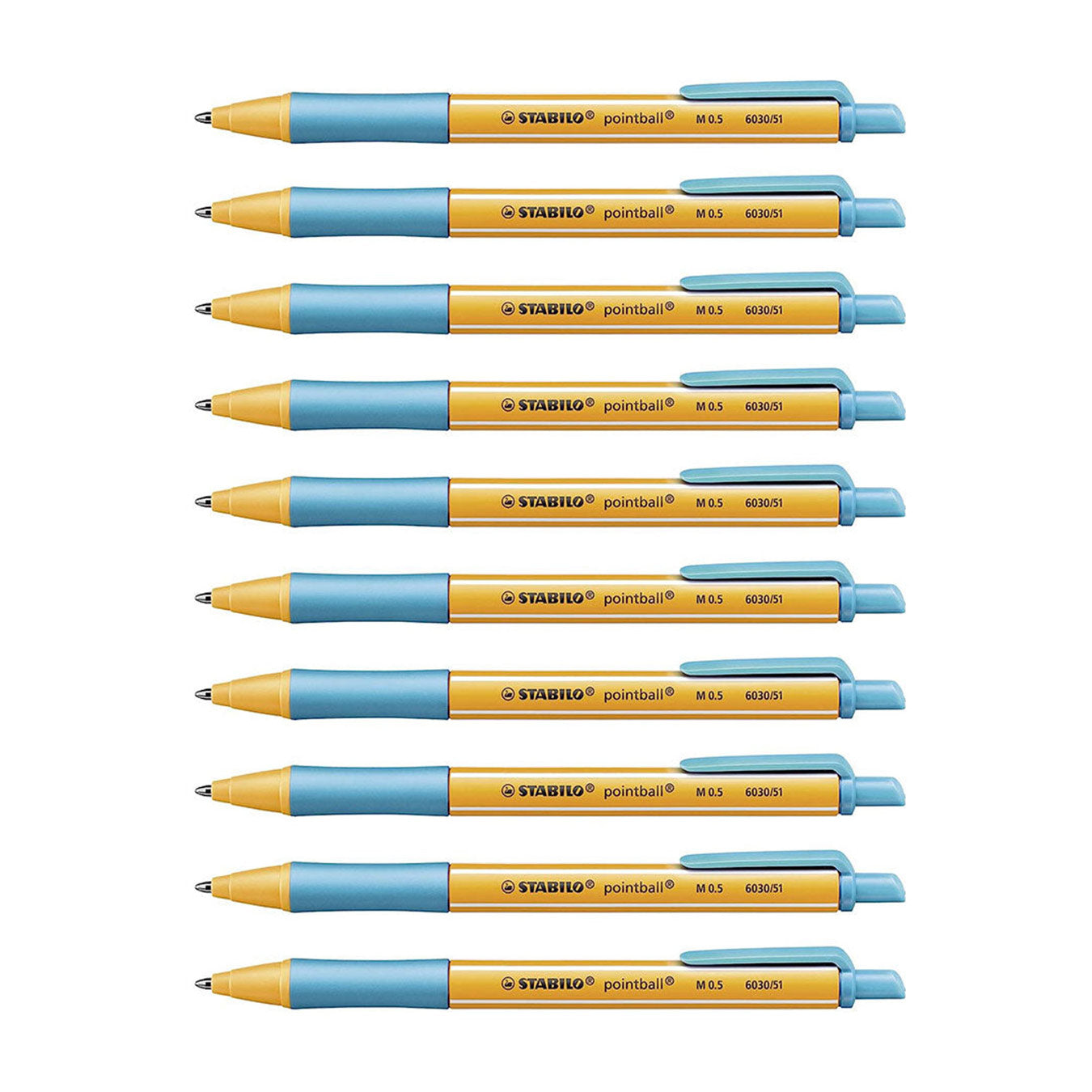 Stabilo Pointball Ballpoint Pen Turquoise – 10 Pcs