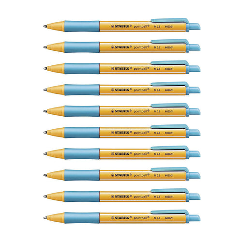 Stabilo | Pointball | Ballpoint Pen | Turquoise | Pack Of 10