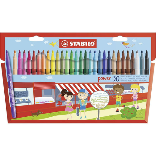 Stabilo | Power | Fibre-Tip | Pack of 30 | Multicolored