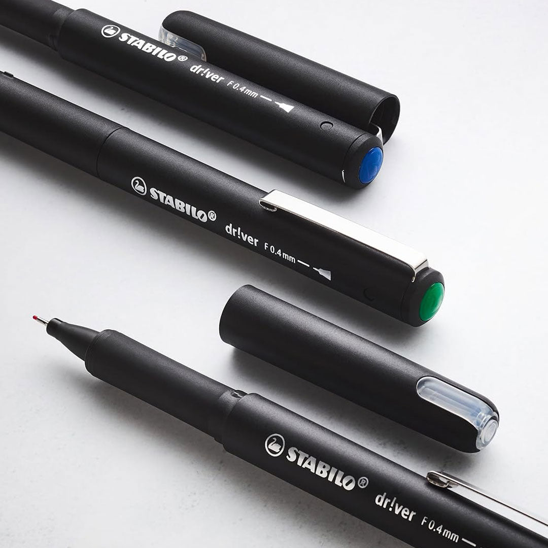 Stabilo | Premium Fineliner dr!ver | Fine | Pack Of 5 | Green