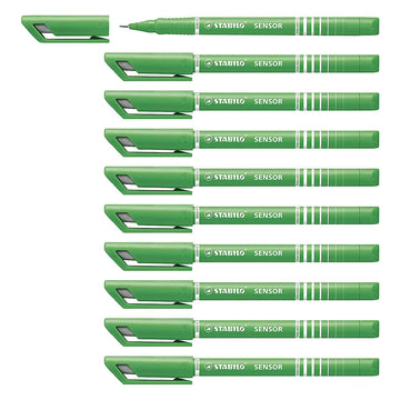 Stabilo | Sensor Fineliner | Fine Tip | Green | Pack Of 10