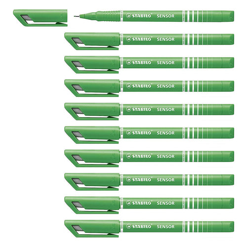 Stabilo | Sensor Fineliner | Fine Tip | Green | Pack Of 10
