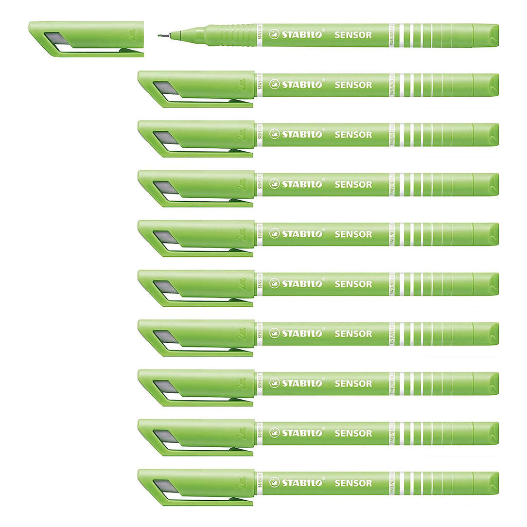 Stabilo | Sensor Fineliner | Fine Tip | Light Green | Pack Of 10