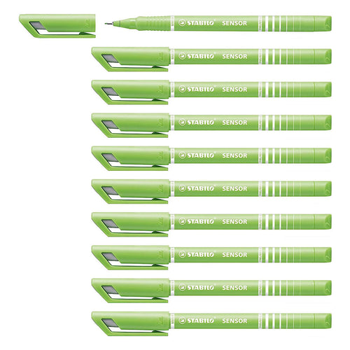 Stabilo | Sensor Fineliner | Fine Tip | Light Green | Pack Of 10