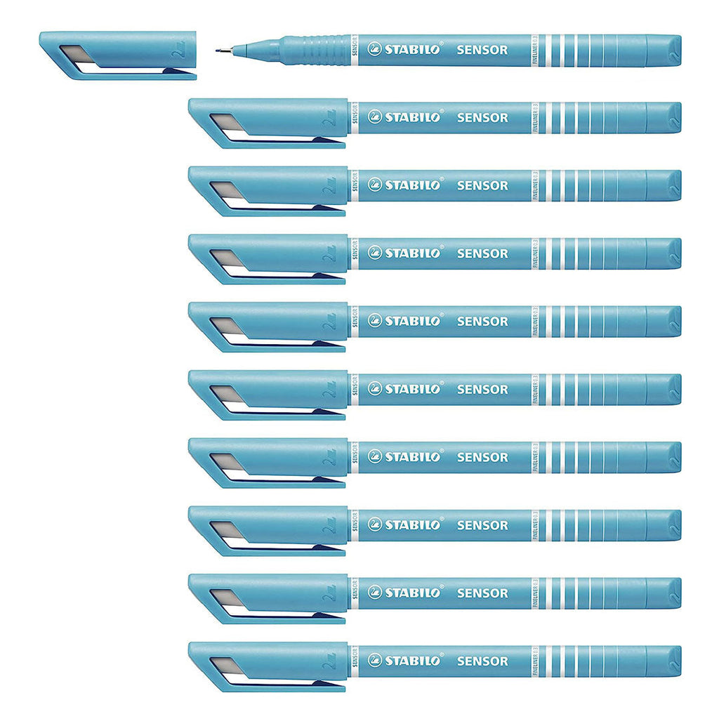 Stabilo | Sensor Fineliner | Fine Tip | Turquoise | Pack Of 10