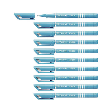STABILO Sensor Fine Tip Fineliner Pen in Turquoise (Set of 10)