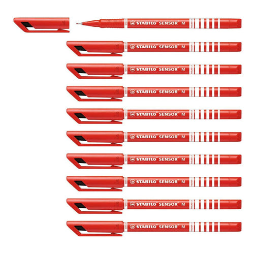 Stabilo | Sensor Pen | Medium Tip | Red | Pack Of 10