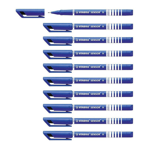 Stabilo | Sensor Pen | Medium Tip | Blue | Pack Of 10