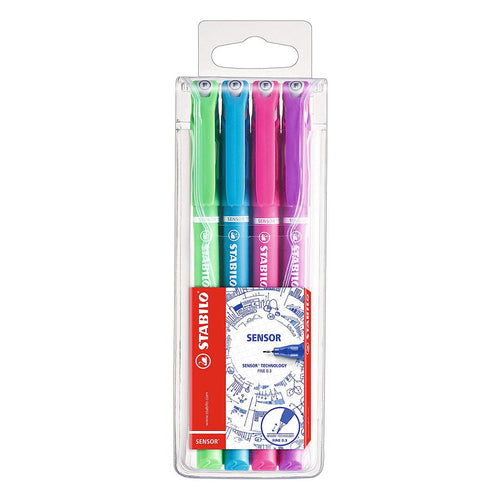 Stabilo | Sensor Pen | Fine Tip | Assorted Colors | Pack Of 4
