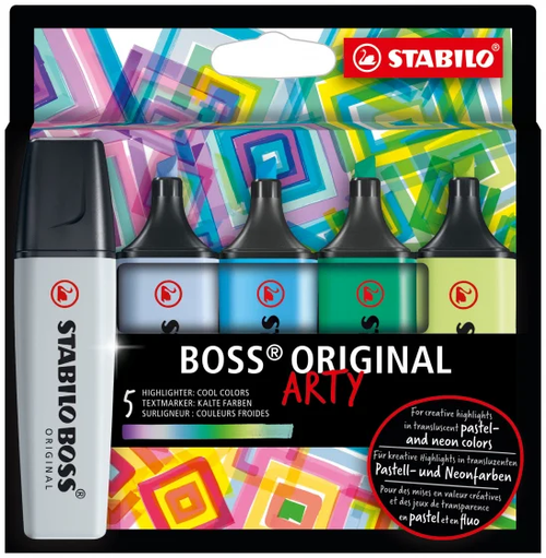 Stabilo | Boss Original Highlighter Pen | Case Of 5 Cold Colors