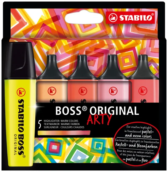 Stabilo | Boss Original Highlighter Pen | Case Of 5 Warm Colors