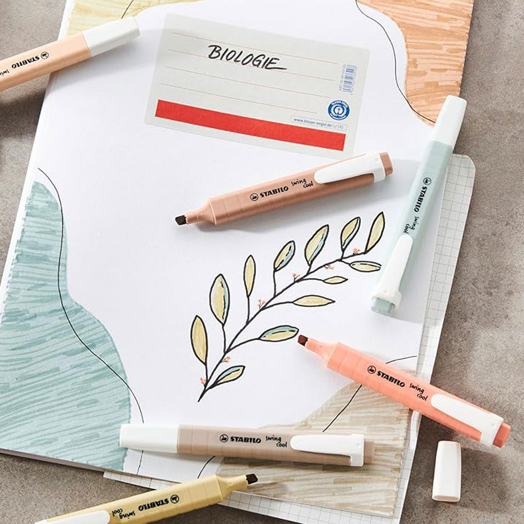 Stabilo | Swing Cool | Nature Colors | Beige | Pack Of 10 | Highlighter Pen