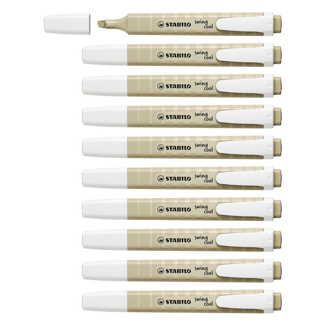 Stabilo | Swing Cool | Nature Colors | Mud Green | Pack Of 10 | Highlighter Pen