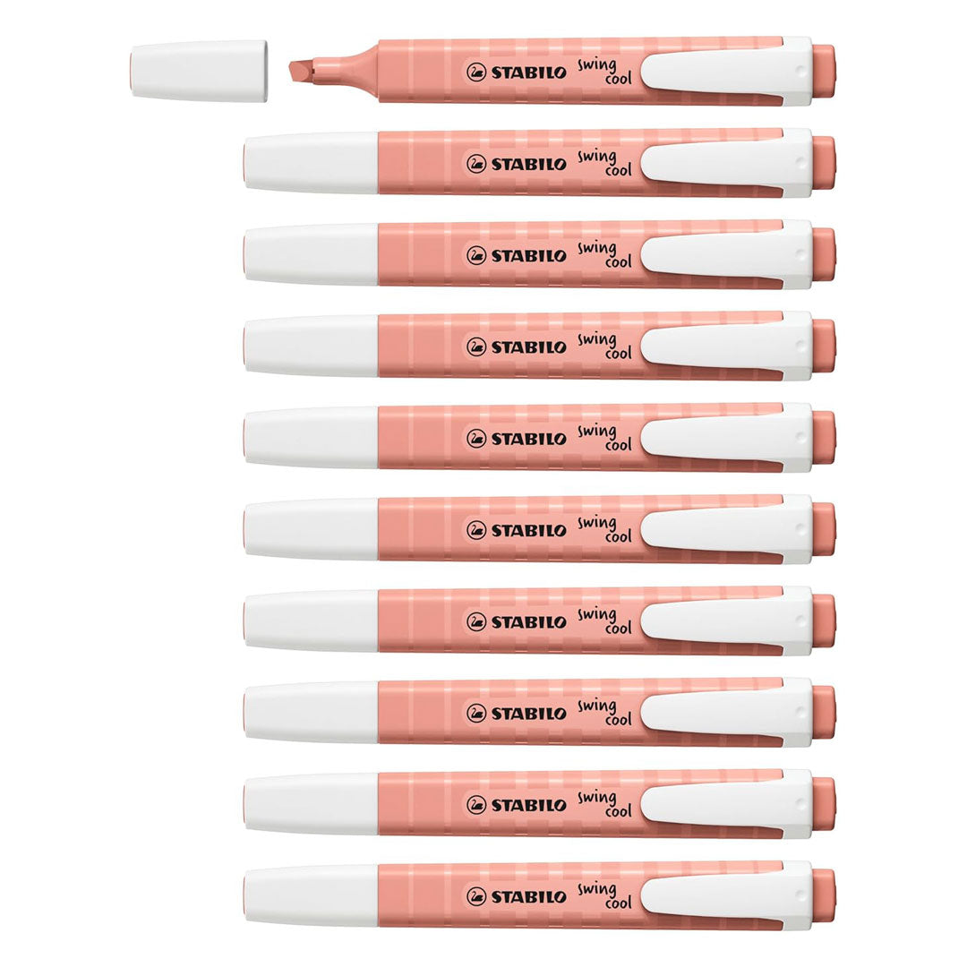 Stabilo | Swing Cool | Nature Colors | Sienna | Pack Of 10 | Highlighter Pen