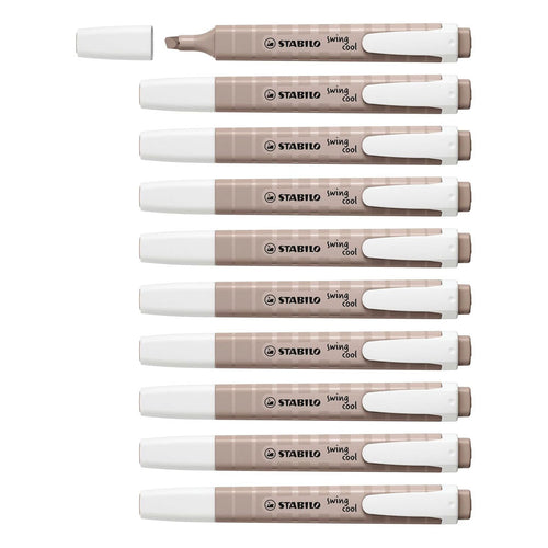 Stabilo | Swing Cool | Nature Colors | Warm Grey | Pack Of 10 | Highlighter Pen