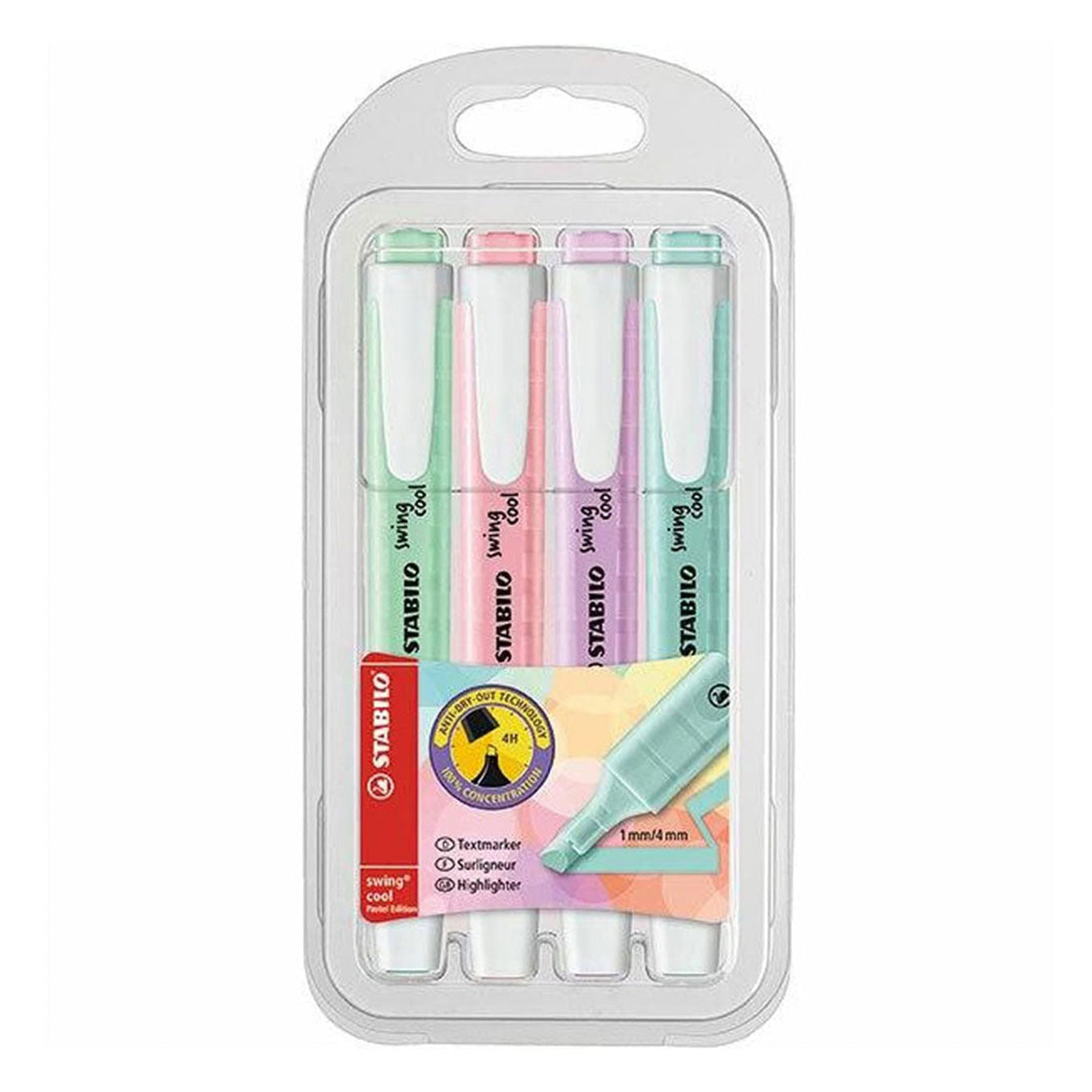 Stabilo | Swing Cool | Pastel | Pack Of 4Pcs | Highlighter Pen