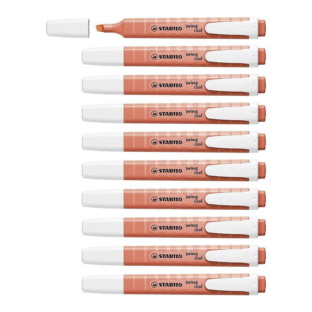Stabilo | Swing Cool | Pastel | Mellow Coral Red | Pack Of 10Pcs | Highlighter Pen