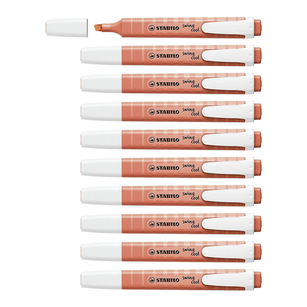 Stabilo | Swing Cool | Pastel | Mellow Coral Red | Pack Of 10Pcs | Highlighter Pen