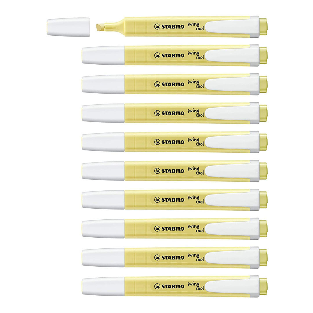 Stabilo | Swing Cool | Pastel | Yellow | Pack Of 10Pcs | Highlighter Pen