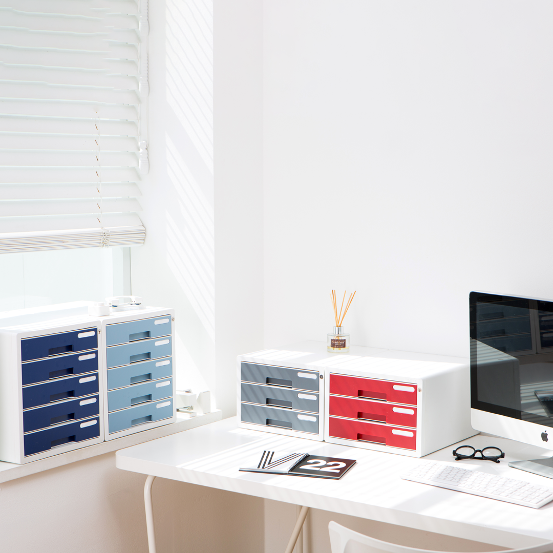 Sysmax | Lockable File Cabinet | 5 Drawers | Navy Blue|Deluxe Color | For Office School  & Hospital