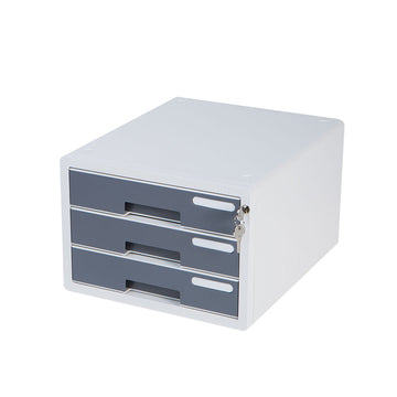 Sysmax | Lockable File Cabinet | 3 Drawers | Grey|Deluxe Color | For Office School  & Hospital