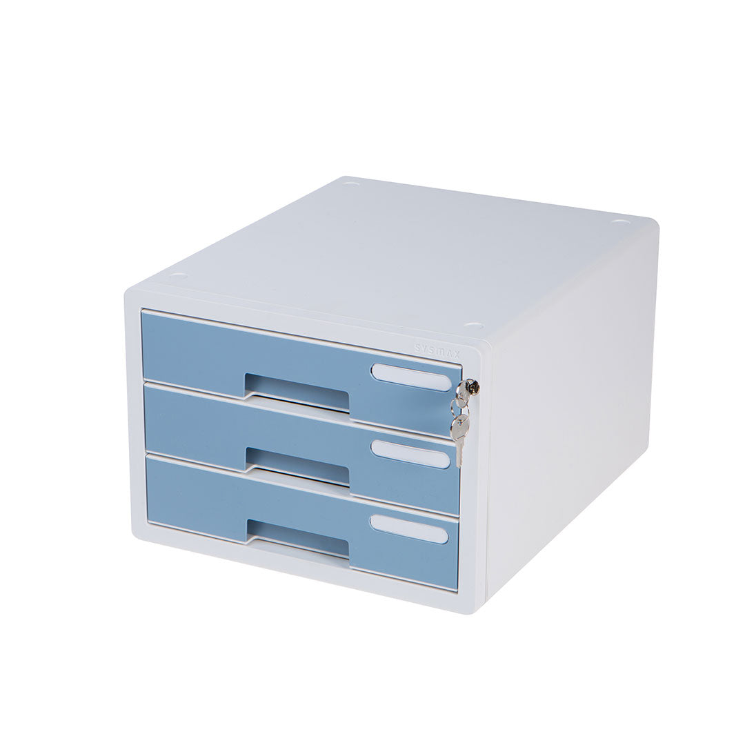 Sysmax | Lockable File Cabinet | 3 Drawers | Mint | Deluxe Color | For Office School  & Hospital