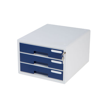 Sysmax | Lockable File Cabinet | 3 Drawers | Navy Blue|Deluxe Color | For Office School  & Hospital