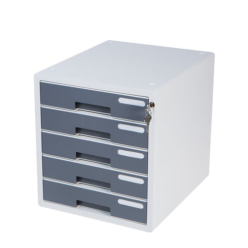 Sysmax | Lockable File Cabinet | 5 Drawers | Grey|Deluxe Color | For Office School  & Hospital