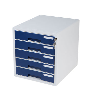 Sysmax | Lockable File Cabinet | 5 Drawers | Navy Blue|Deluxe Color | For Office School  & Hospital