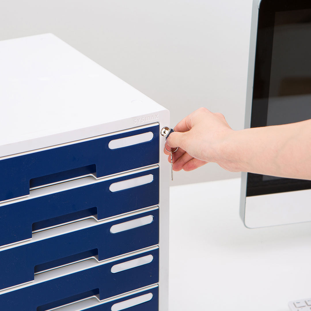 Sysmax | Lockable File Cabinet | 5 Drawers | Wine Red|Deluxe Color | For Office School  & Hospital