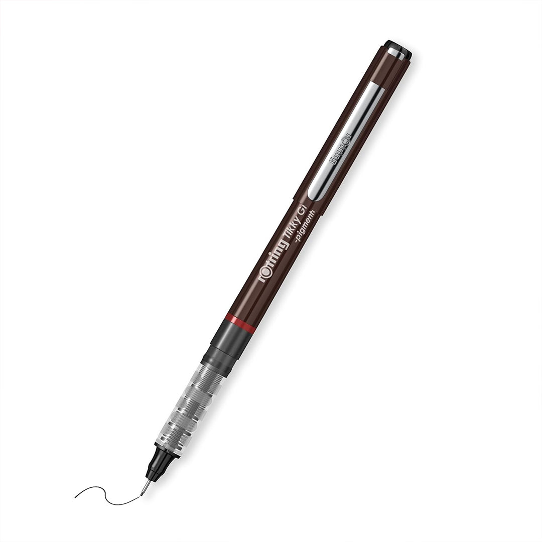 Rotring 0.1mm Line Thickness Tikky Graphic Fineliner with Black Pigmented Lightfast And Water Resistant Ink For Long Life Drawings, Sketching, Non-Refillable, 4 Pen Set