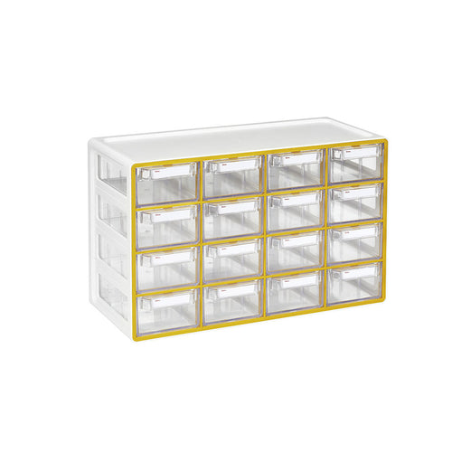 Sysmax | Multi Utility  Storage Box | 16 Drawers | Organizer | Yellow | Up System | For Office & Home