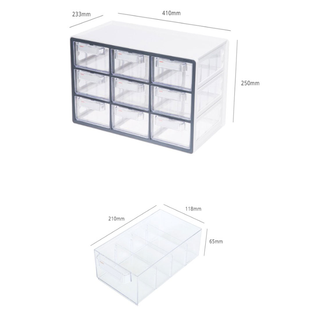 Sysmax | Multi Utility  Storage Box | 9 Drawers | Organizer | Yellow | Up System | For Office & Home