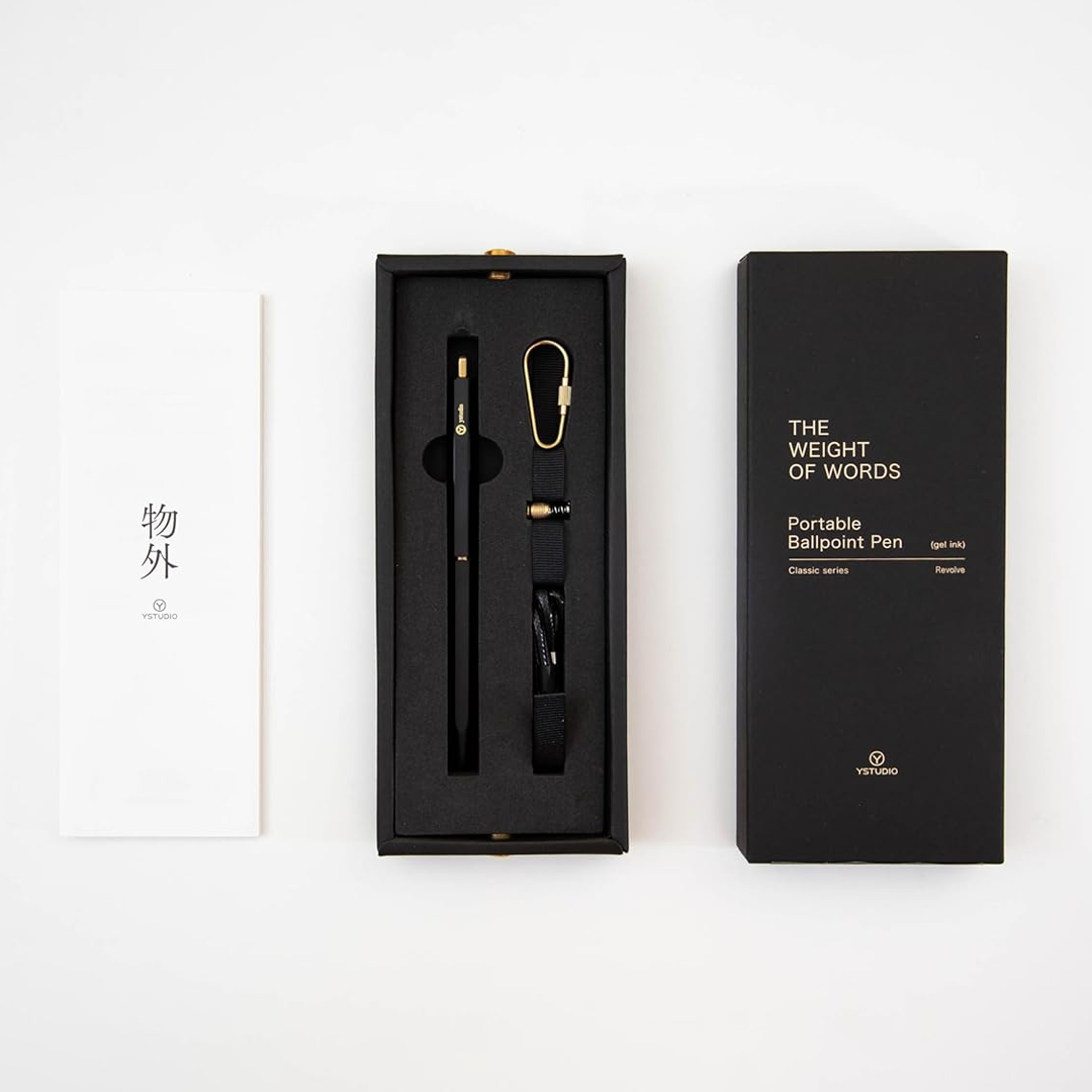 Ystudio Ballpoint Pen | Classic Revolve Portable Brass Black