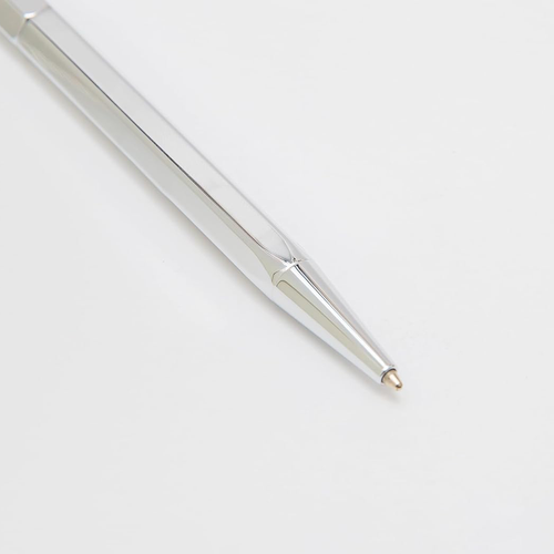 Ystudio Ballpoint Pen – Classic Revolve in Spring Shiny Silver