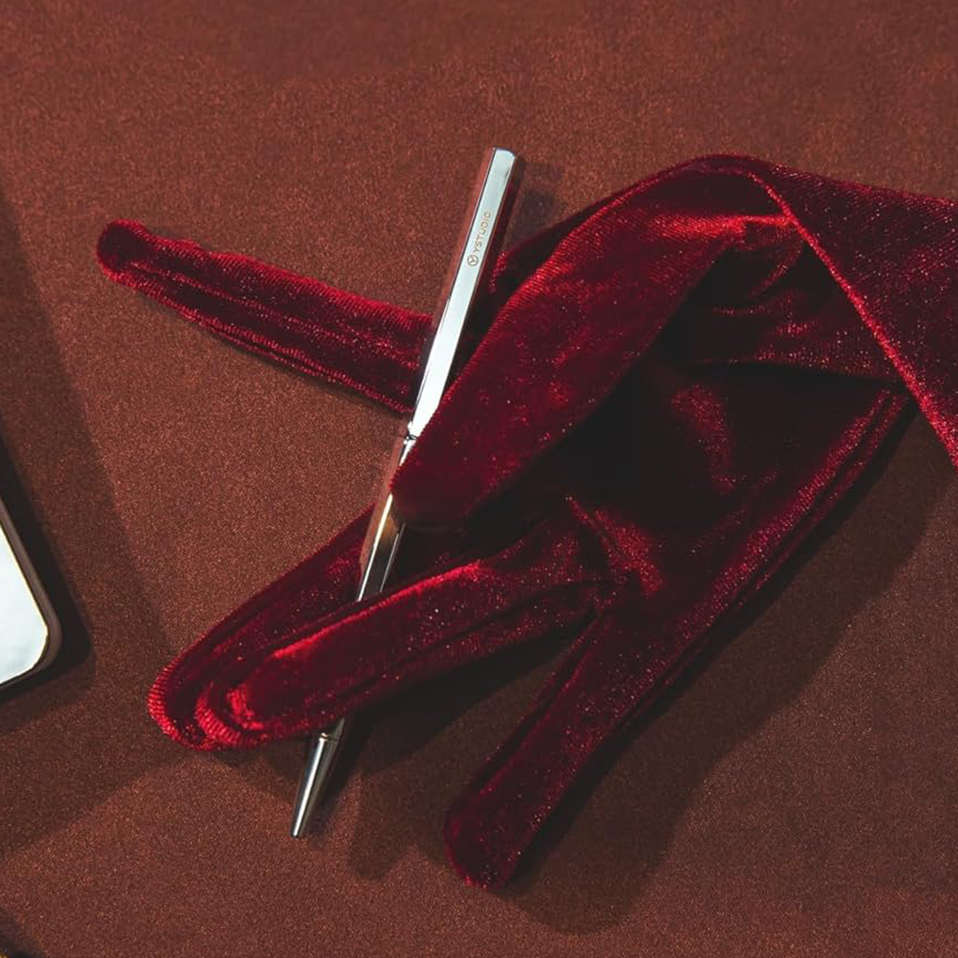 Ystudio Ballpoint Pen – Classic Revolve in Spring Shiny Silver