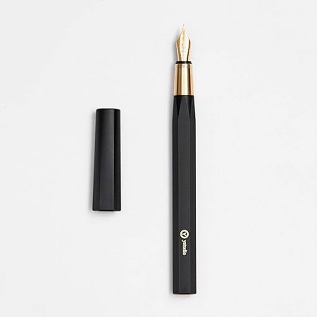 Ystudio | Fountain Pen | Resin Series | Acrylic Brass Black | Fine Nib