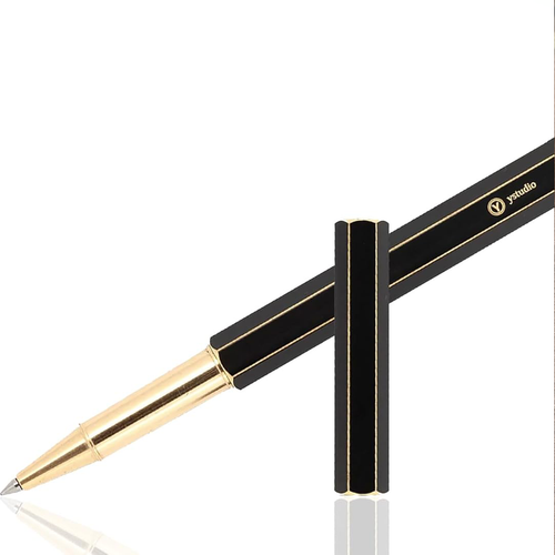 Ystudio Classic Rollerball Pen – Black Brassing (Fine Nib)