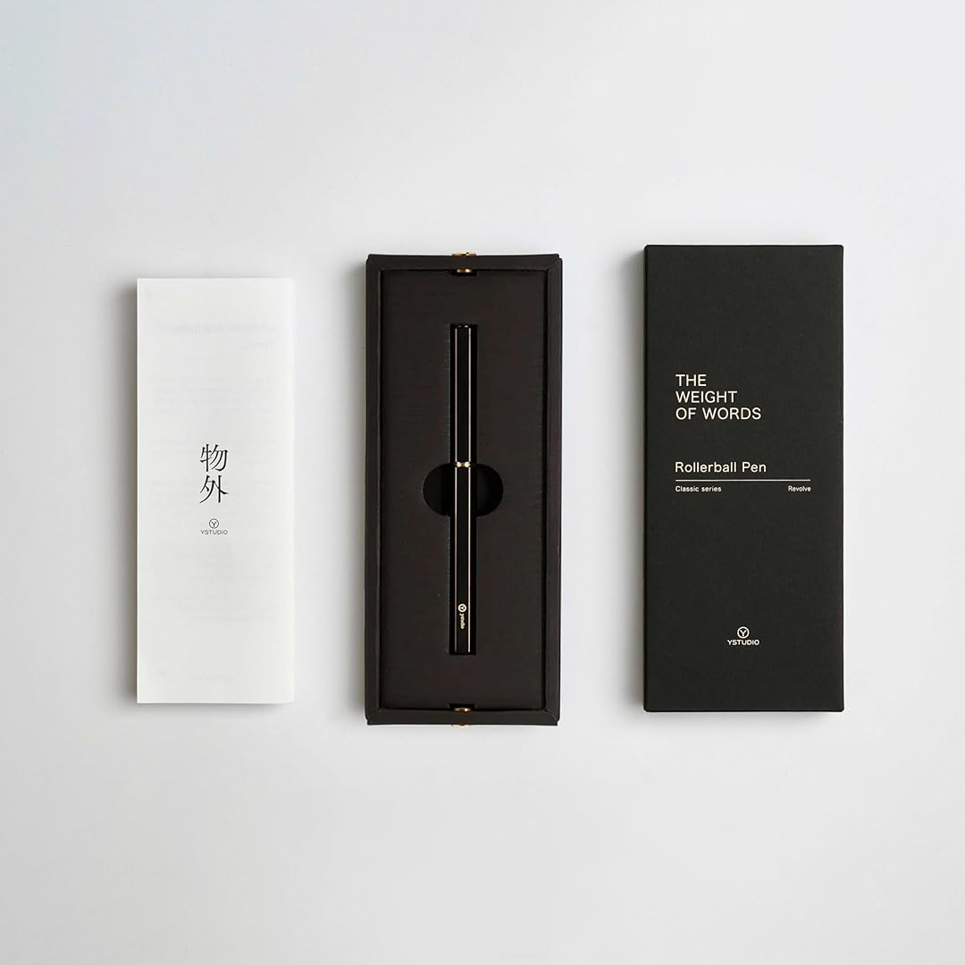 Ystudio Classic Rollerball Pen – Black Brassing (Fine Nib)