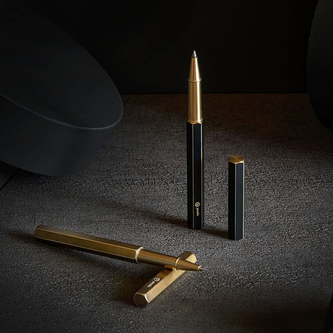 Ystudio Classic Rollerball Pen – Black Brassing (Fine Nib)