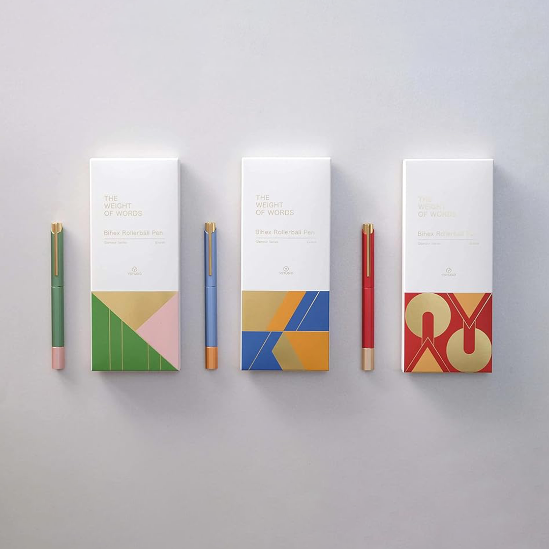 Ystudio Glamour Evolve - Bihex Rollerball Pen | Blue Gin