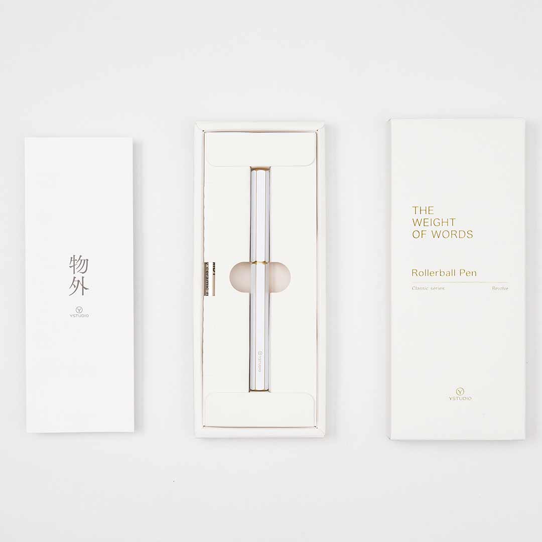 Ystudio | Rollerball Pen | Classic Revolve | Brass White